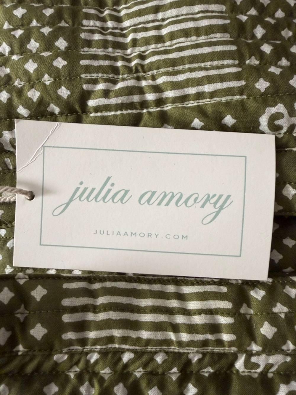 Quilted Olive Green Patterned Jacket - Picture 5 of 5